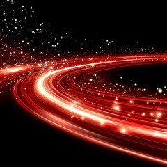Obraz premium Red light trails swirl in dark space