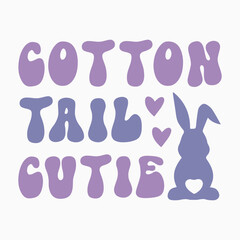 Cotton Tail Cutie Retro SVG PNG Sublimation t shirt design