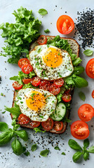 Healthy avocado toast breakfast