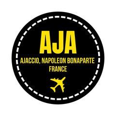 AJA Ajaccio Napoleon Bonaparte airport symbol icon
