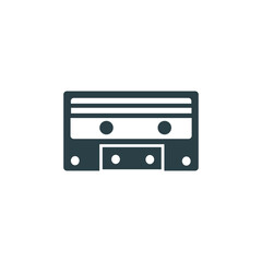 Audio Cassette outline icon, vector illustration in simple and trendy design style