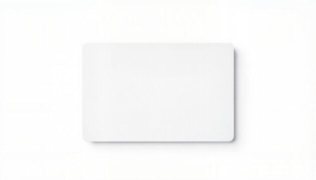 Blank white credit card mockup on white background, design potential