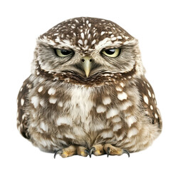 Naklejka premium A close-up of a curious and expressive owl with detailed feathers. transparent background