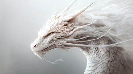 White Dragon in Misty Air Profile