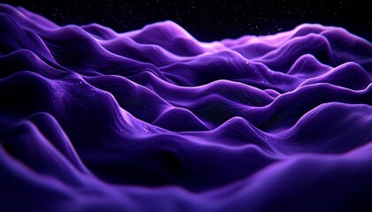 Fototapeta premium Purple Waves Digital Landscape