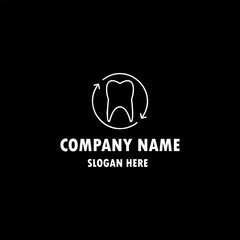 Dental Clinic logo template, Dental Care logo designs vector, Health Dent Logo design vector template linear style. Dental clinic Logotype concept icon. Tooth Teeth Smile Dentist Logo,
