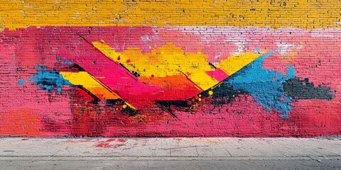 Naklejka premium Bold Graffiti Mural with Dynamic Colors and Urban Edge