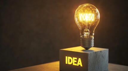 A glowing light bulb symbolizing creativity and innovative ideas in business.