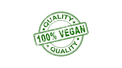 100 percent vegan product. Healthy food labels with lettering. Vegan food stickers. Organic badge. Lettering Natural. Motion graphics. 4K.