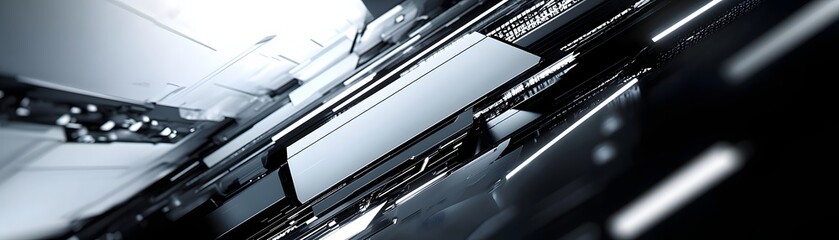 Obraz premium Abstract Metallic Structure Design Showing Complex Intersections