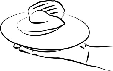 Une illustration d'une main tenant une assiette avec deux madeleines pâtisserie française