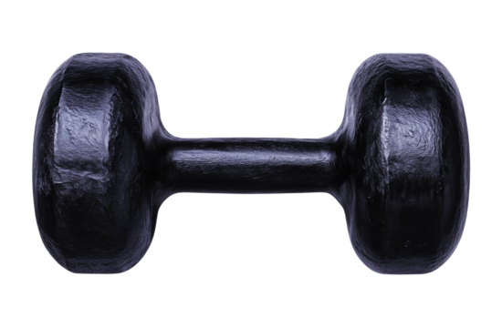 Dark blue dumbbells isolated over transparent background, PNG cut-out	
