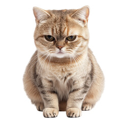 Obraz premium Charming tabby cat with a playful yet serious expression. transparent background
