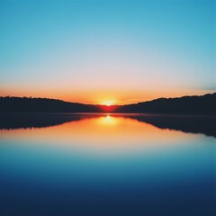 Fototapeta premium Serene Sunrise Over a Calm Lake
