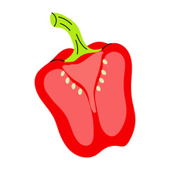 Bright red bell pepper showcasing vibrant color and fresh appearance ideal for healthy meals