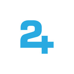 Fototapeta premium 24 and 2 Plus Logo Icon Vector for Company Logos and Symbol 