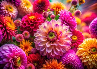 Long Exposure Pink Floral Photography, Vibrant Bloom Pattern, Colorful Flowers,  Pink Background, Macro Flower Photography