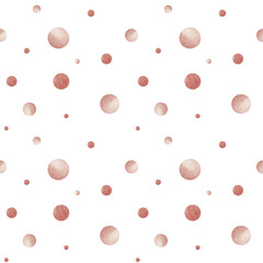 Bubbles circles watercolor seamless pattern. Abstract ornament. Illustration isolated from the background. Big and small forms. Perfect for wrapping paper, scrapbooking, packaging, textile, apparel