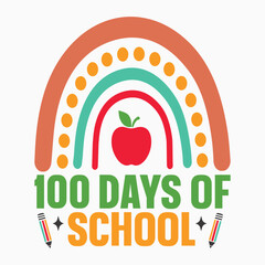 100 Days Of School Retro SVG PNG Sublimation t shirt design