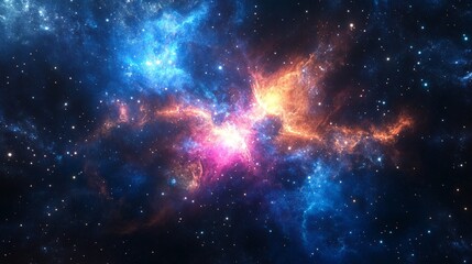 Naklejka premium Beautiful cosmic nebula generative ai