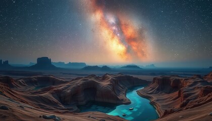 Stargazing adventure over the grand canyon night sky landscape photography desert terrain high angle celestial beauty