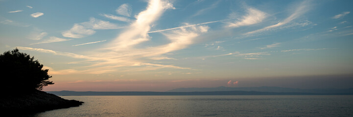 Serene sunset over calm sea