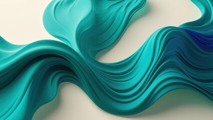 Fototapeta premium Nowruz Abstract Silk Organic Waves textile in Persian deep emerald green and sapphire blue