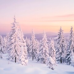 Fototapeta premium Snow Winter Forest Trees Nature Cold Scenic Landscape