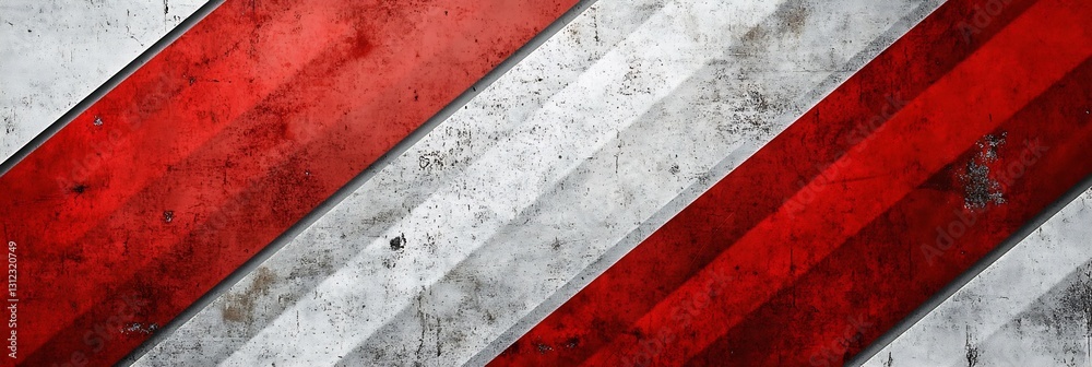 Poster Textured red and white striped design with a weathered finish for modern projects : Generative AI