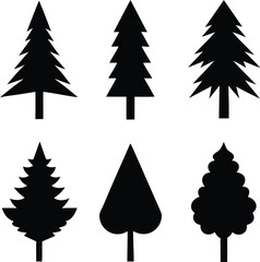 Obraz premium different, tree, silhouette, icon,