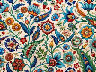 Macro Turkey Floral Pattern: Abstract Art Graphic Line Flower, Ornate Elegant Luxury Vintage Retro Modern Textile Background