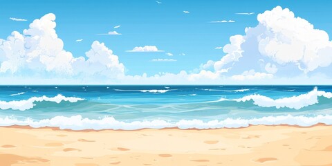 Obraz premium Stunning Beach Scene Under a Sunny Sky