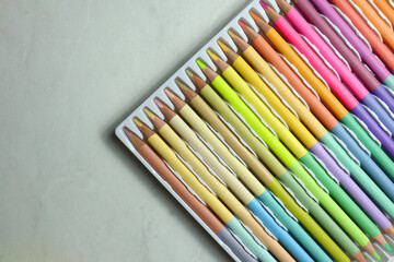 Materials for children creativity on light background                 