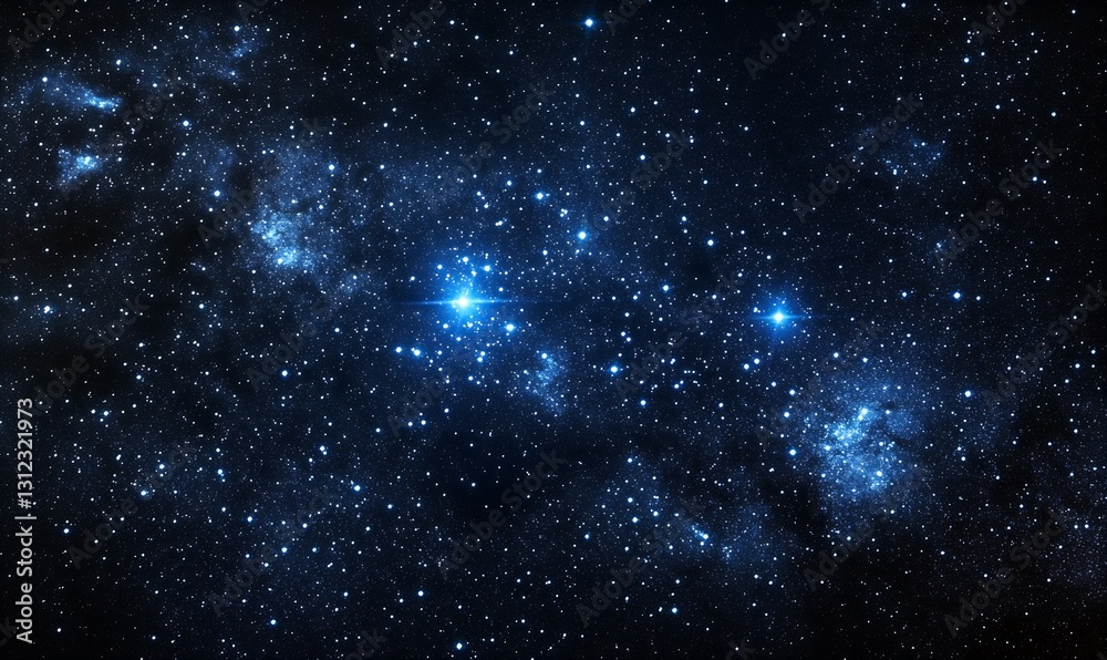 Poster vast galaxy filled with bright stars and cosmic dust making an enchanting visual spectacle in the ni
