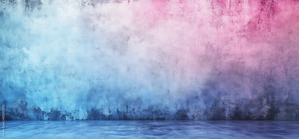 Aufkleber Textured wall with a gradient of blue and pink tones creating a soft and vibrant background : Generative AI