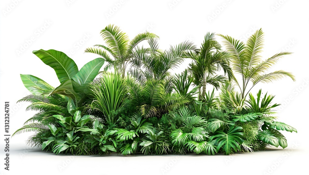 Aufkleber lush tropical foliage featuring a vibrant mix of palm leaves and greenery perfect for a relaxing nat