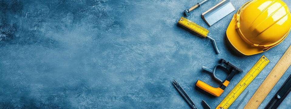 tool handyman service plumber work construction man banner background. repair tool handyman service worker contractor house carpenter home DIY pipe hammer wrench kitchen builder water repairman job