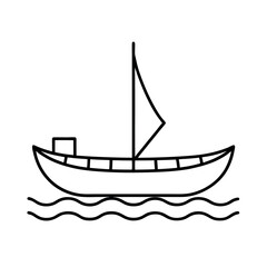 Creative Raft Line Art Vector for Logos
