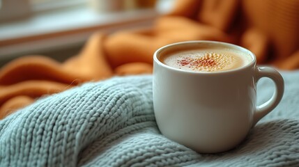 a white mug with coffee stains on the rim indicating a cozy moment spent enjoying a hot drink
