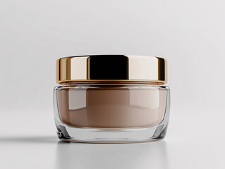 Luxury Glass Jar Mockup with Gold Lid for Branding and Product Packaging