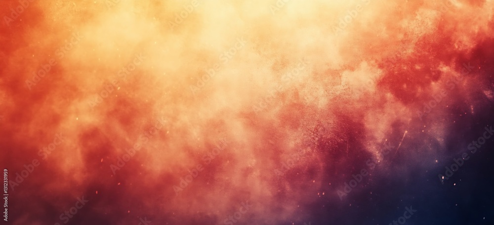 Aufkleber textured abstract background with warm orange and deep blue smoky effect : generative ai