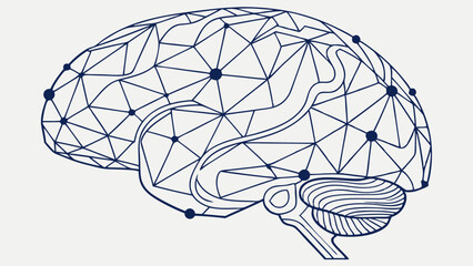 Modern neurotechnology-inspired design featuring a human brain 
