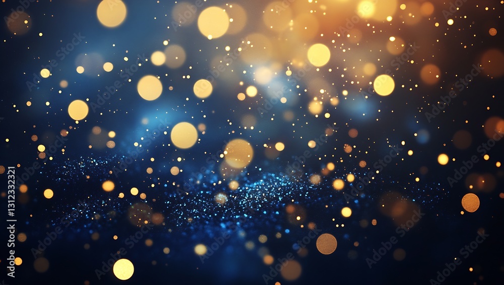 Poster Warm glowing bokeh lights softly illuminating a dark background for an enchanting party or festive atmosphere : Generative AI