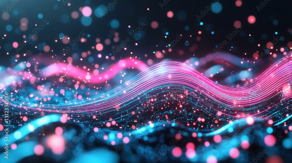 Aufkleber mesmerizing wave of light flowing gracefully with dynamic patterns and colors creating a stunning vi