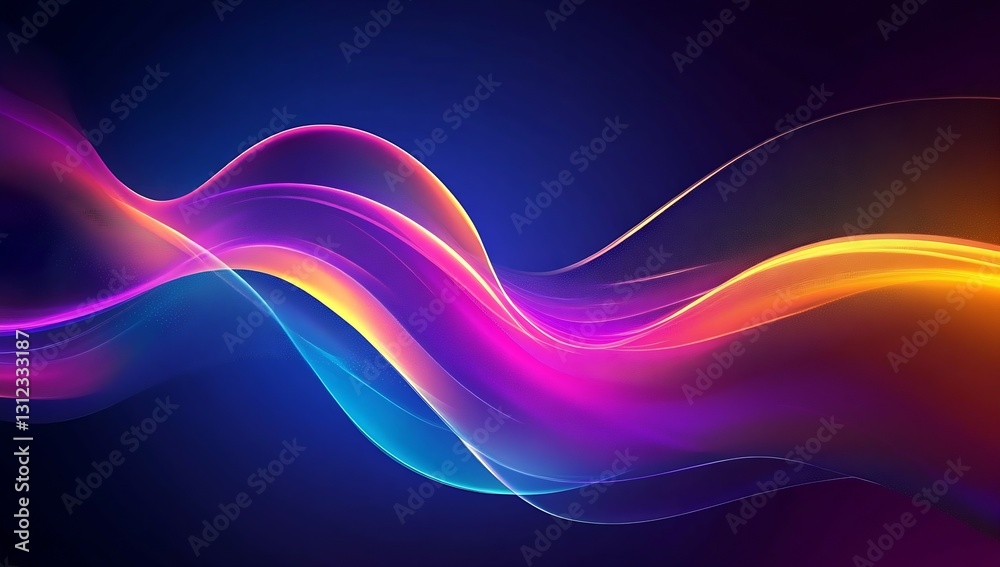 Aufkleber Vibrant Abstract Waves in Blue and Pink Creating a Dynamic Colorful Background : Generative AI