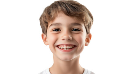 Charming young man with a bright smile and joyful expression, looking confident and cheerful, isolated on a transparent background for easy customization and design use.