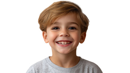 Charming young man with a bright smile and joyful expression, looking confident and cheerful, isolated on a transparent background for easy customization and design use.