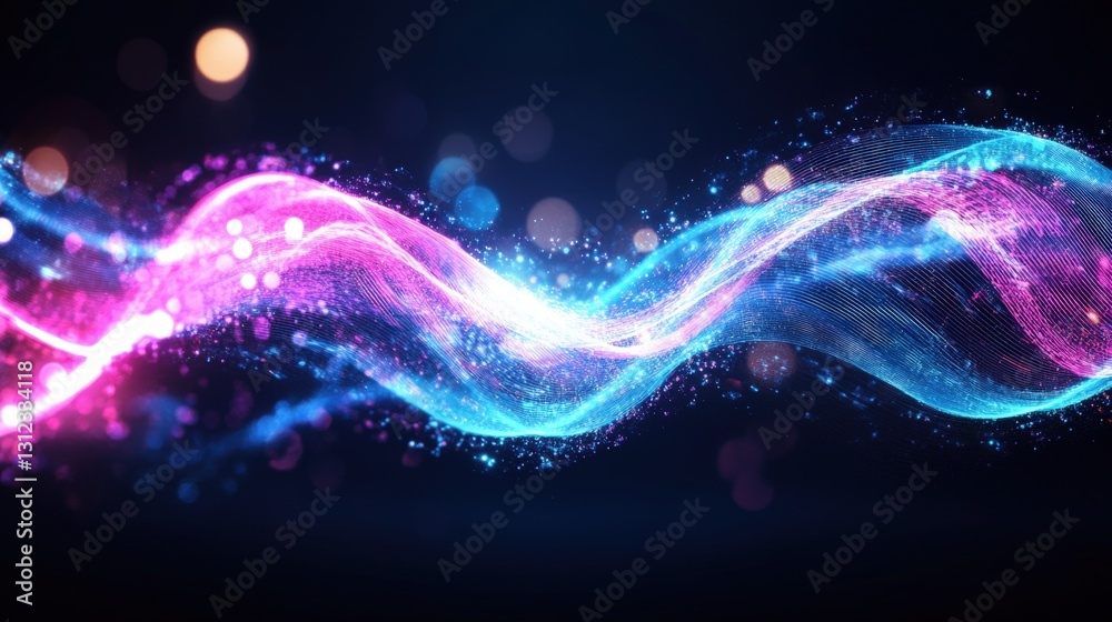 Aufkleber exquisite colorful wave of light flowing through space with dynamic shapes and patterns creating a s