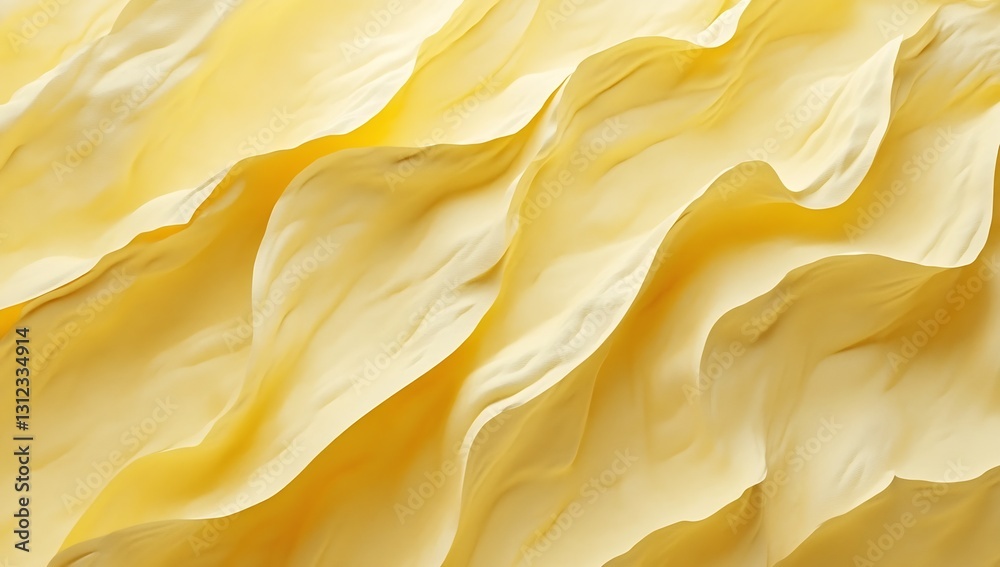 Leinwandbilder elegant layered yellow textures with subtle waves offering a soft and serene atmosphere : generative