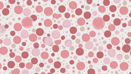 A delightful pattern of soft red and pink circles arranged playfully.